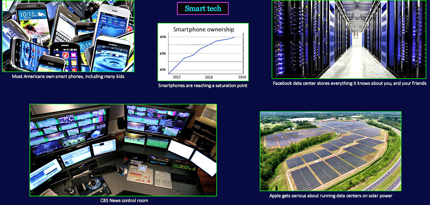 Smartphones, Facebook, data centers, 2010s
